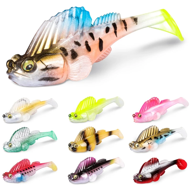 10/5PCS Silicone Dark Sleeper Wobbler Fishing Lure 7g 10g 14g 20g Sinking Soft Lure Jig hook Swimbaits Bass Shad Perch Tackle