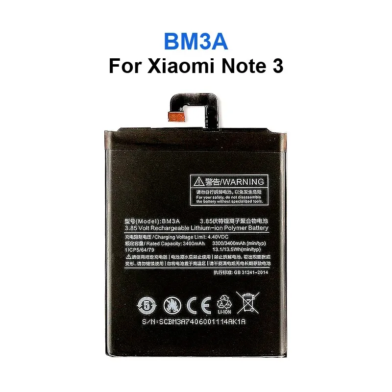 

Battery For Xiaomi Note 3 2 9T MTK 800U Note3 Note2 Note9T BM3A BM48 BM54