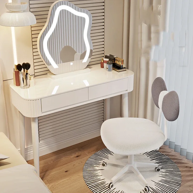 

White Lights Vanity Tables Storage Led Drawer Nordic Luxury Unique Vanity Tables Large Dresser Schmink Tisch Home Furniture