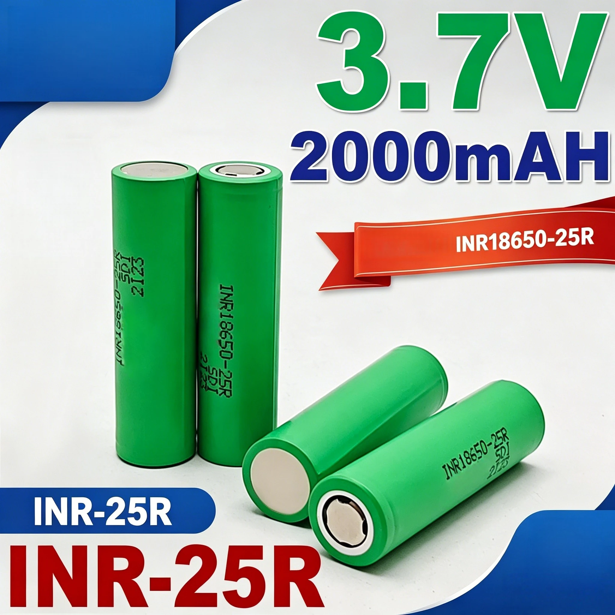 

INR18650 25R 1865 2500mAh 3.7V 18650 Battery Lithium Rechargeable Battery High Current Discharge 20A Power Cell