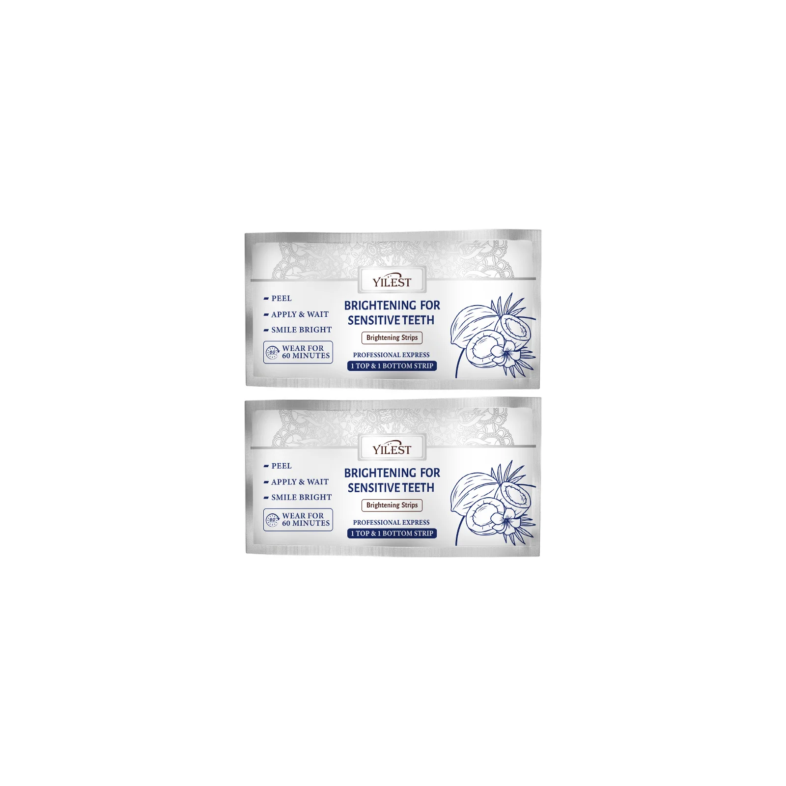YILEST 14Pcs 치아 미백 스트립 - 민감한 치아에 부드럽고 밝게, 지저분함 없음 건조 스트립 기술, 노란색 얼룩과 싸움