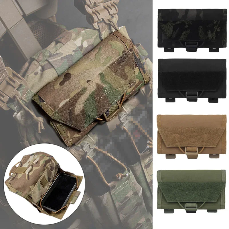 Tactical Cell Phone Holder Pouch Map Pouch Admin Panel Smartphone Pouch MOLLE Airsoft Equipment Hunting Accessory