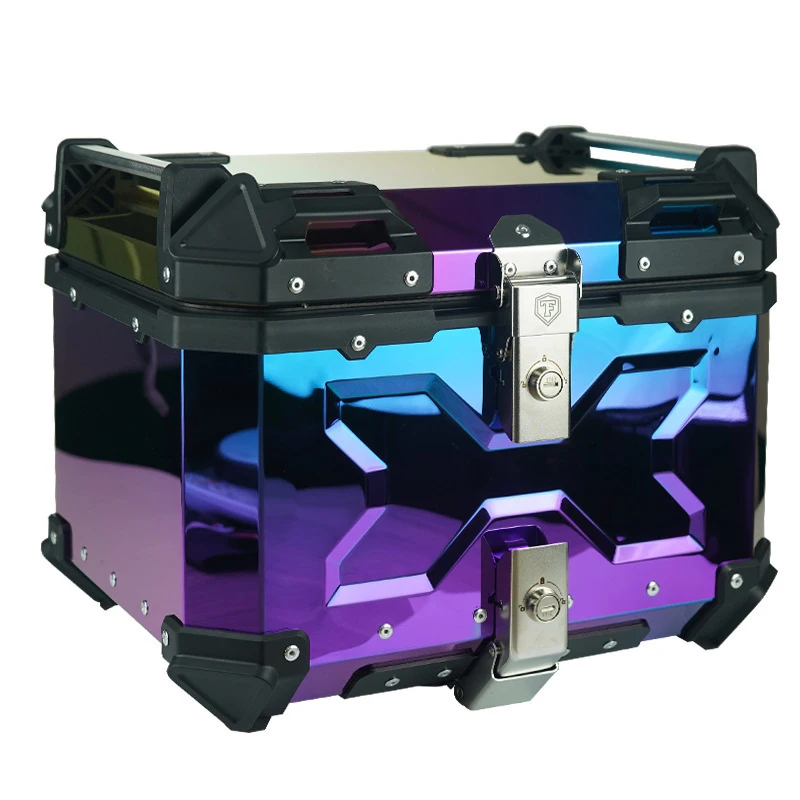 New Colorful Motorcycle Aluminum Alloy Tail Box, Rear Luggage Box Scooters and Mopeds, Available in Various Capacities