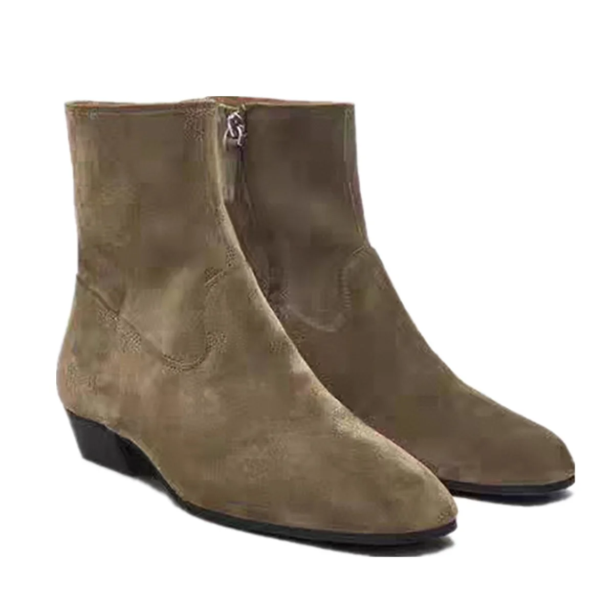 

Jenny&Dave French Fashion Elegant Zippers Slip On Chelsea Boots Genuine Leather Suede Ankle Boots,Women's Boots,Woman shoes