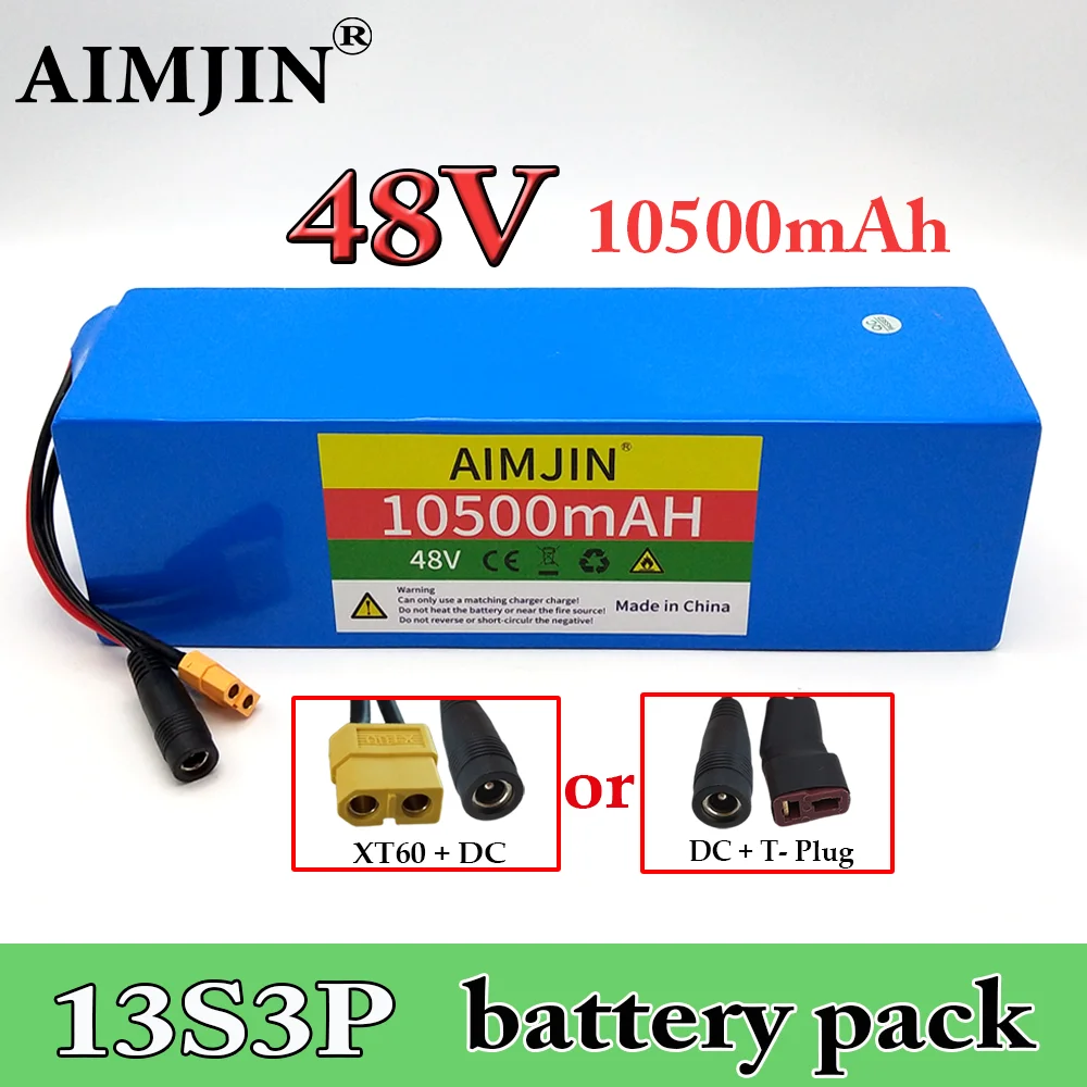 

13S3P 18650 Lithium ion Battery Pack 48V Battery 10.5Ah For E-Bike electric motor 54.6v 500W with BMS charger