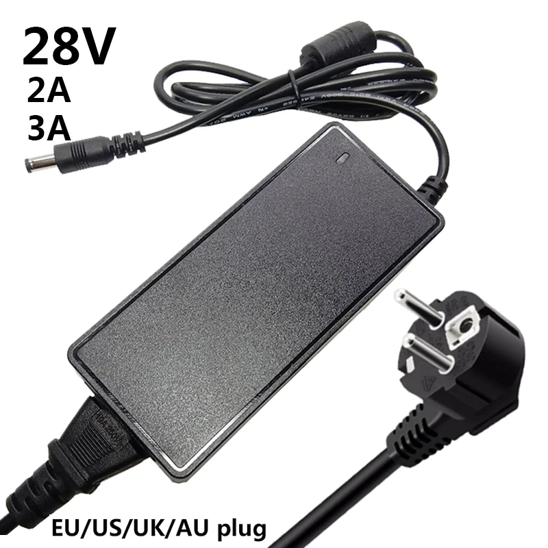 28V 2A 3A Switching Power Supply Adapter AC DC Adaptor 28V2A 28V3A 28 Volt Converter Adaptador EU US UK AU Plug 5.5mmx2.1-2.5mm