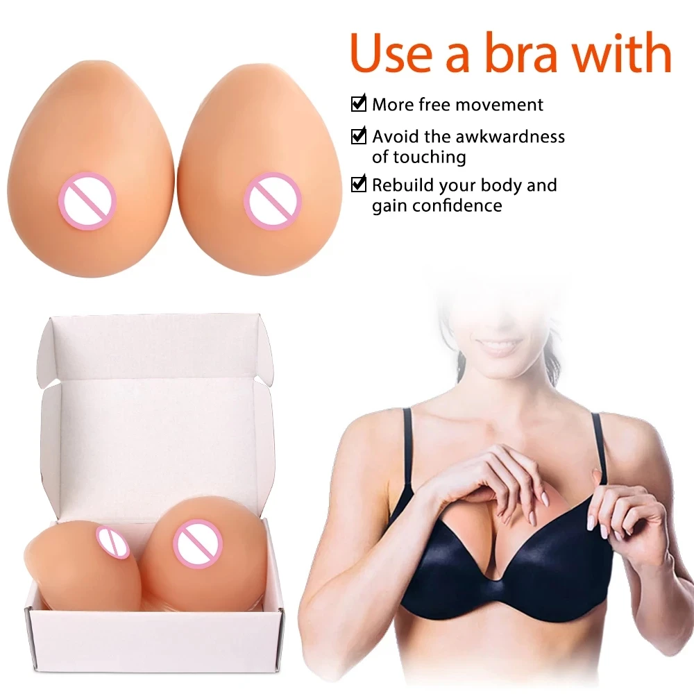 Realistic Silicone Fake Boobs Crossdresser Artificial Breast Cosplay Shemale DragQueen Transgender Postoperative Transvesti Bra