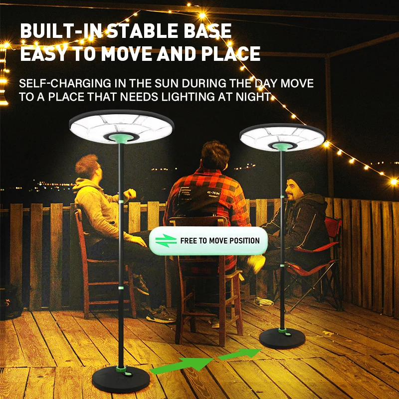 Lampada da terra rimovibile ad energia solare sensore impermeabile per esterni luce da giardino a LED festa per le vacanze luce da pavimento facile