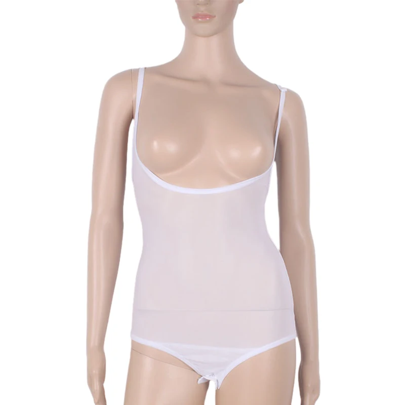 Women's Belly Dance Jumpsuits Seamless Camisole Skin Color Sheer Mesh Bodysuit Top Training Vest Female Dance Underwear ﻿﻿ image 3