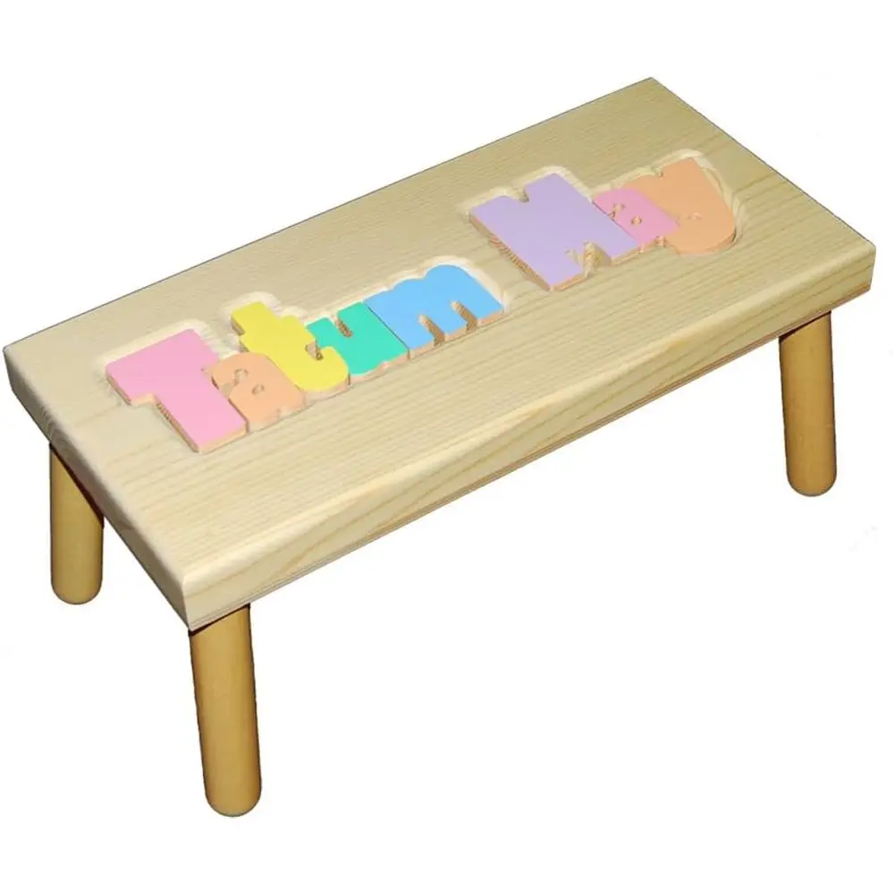 

Children's Alphabet Stool with Soft-Colored Letters
