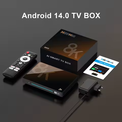 Set Top Box Android 14.0 WiFi 6 BT 5.4 Octa-Core 4/8GB RAM 32/128GB ROM HD Media Player 8K AV1 H.265 for Android TV Box