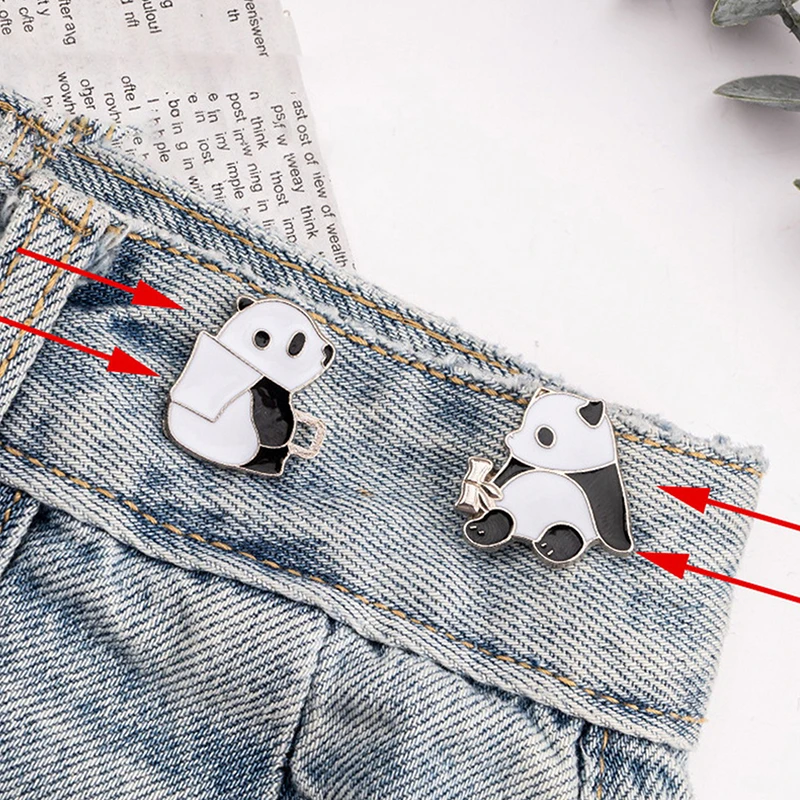 Pcs Cute Panda Button Adjuster For Pants Skirt Waist Tightener Adjustable Waist Buckle Jeans No Sewing Required Waist Button