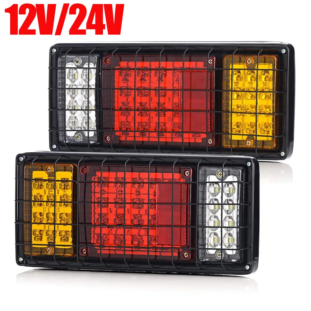 

2pcs 40Led Trailer Lights LED Stop Rear Tail Light 12V/24V Waterproof Fit Isuzu Elf Truck NPR/NKR/NHR Series (1984-Present)