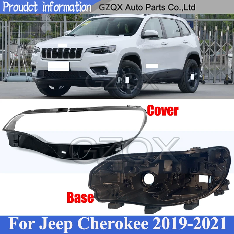 

CAPQX Front Headlight Base Cover For Jeep Cherokee 2019-2021 Head Light Back Lid Head Lamp Back House Headlamp Rear Shell