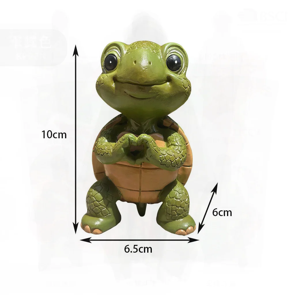

3D Heart-Shaped Turtle Resin Ornament Modern Minimalist Home Desktop Decorations Acrylic Animal Figurine Small Gift