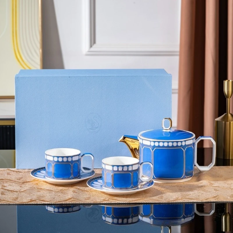 Swan Design Bone China Coffee Cup Saucer Teapot Set Afternoon Tea Tableware Luxury High Aesthetic Home Housewarming Gift view 4