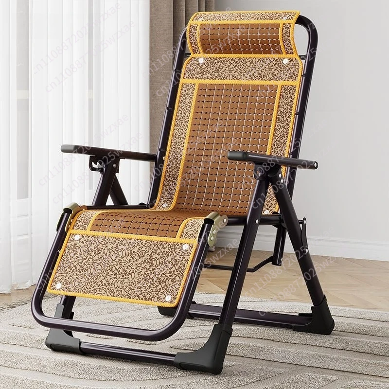 Summer recliner home leisure adult folding lazy office lunch break balcony backrest elderly sleeping chair bamboo bench chair