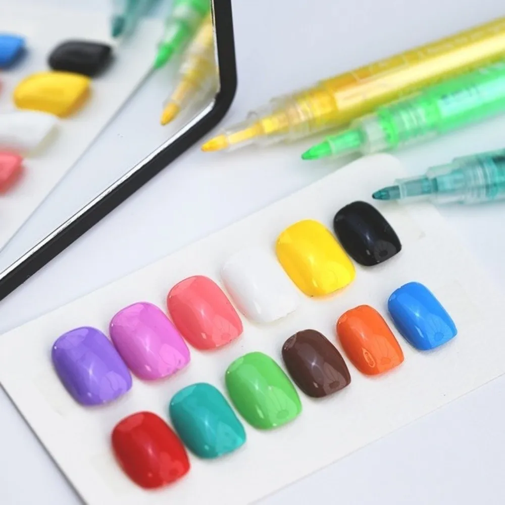 Nieuwe 7/12 Kleuren Nail Art Markers voor Gel Nagels DIY Waterdichte Nail Art Pennen Set Art Nail Decoratie Nail Art graffiti Pen