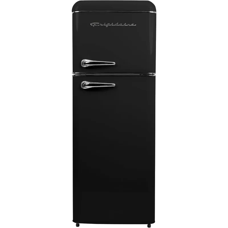 

FRIGIDAIRE EFR756-BLACK EFR756, 2-дверный холодильник в стиле ретро с морозильной камерой, хромированные ручки, 7,5 куб. футов, черный