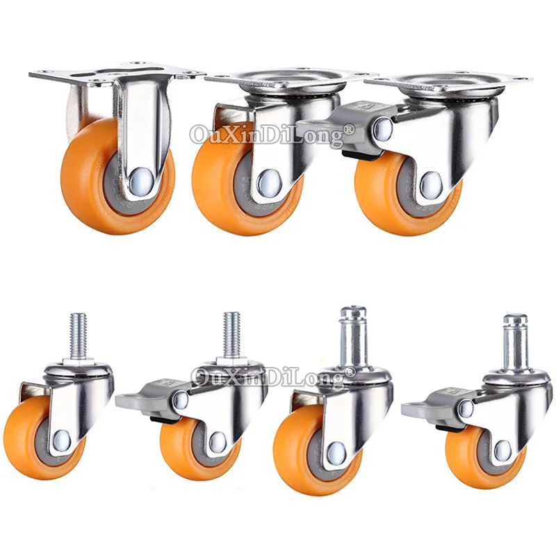 

4PCS Universal/Directional Wheels Wear-resistant Nylon Silent Furniture Casters for Shelves Table Crib Trolleys w Brake/No Brake