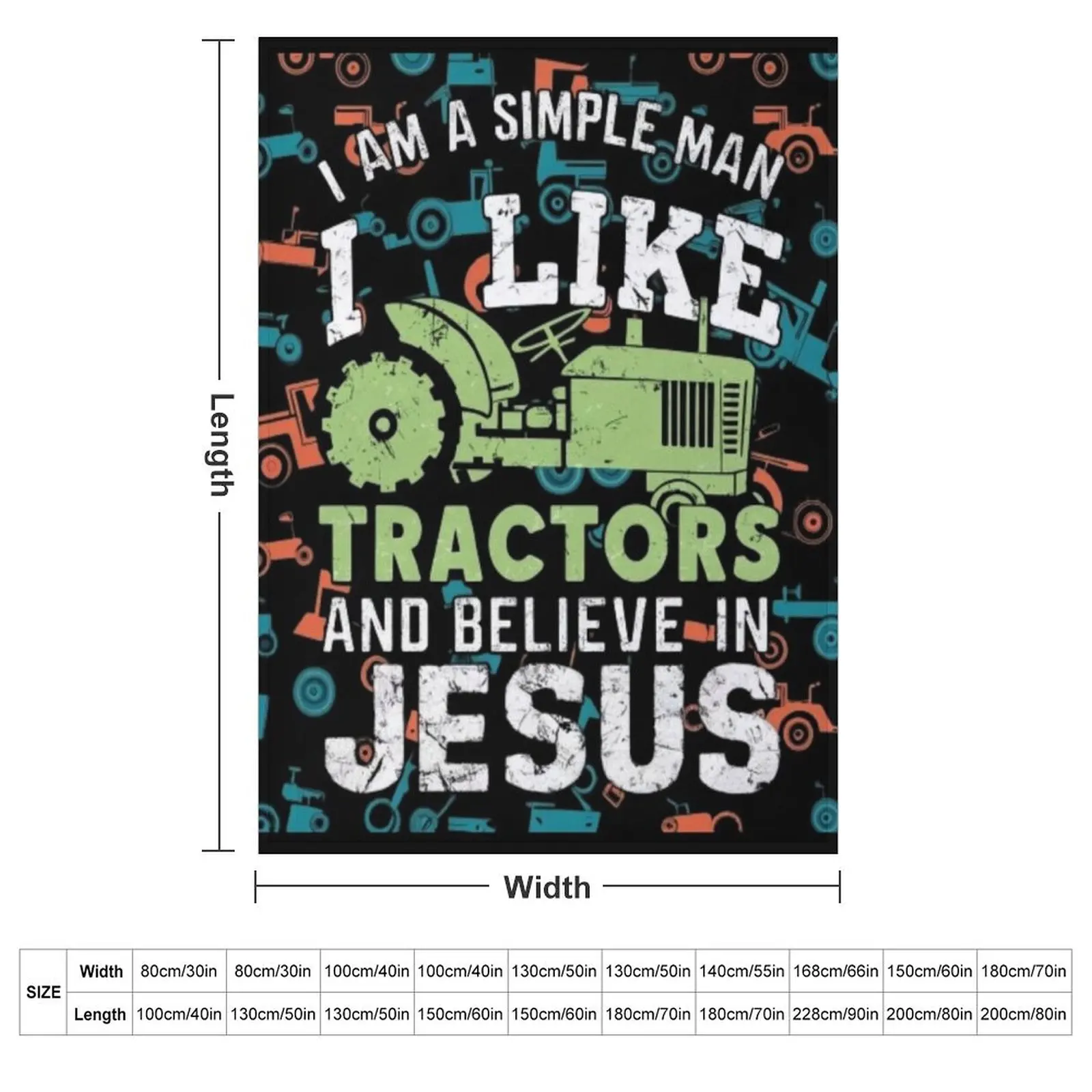 I LIKE TRACTORS JESUS CHRISTIAN FARMER. FARMERS Throw Blanket Soft Plaid Vintage Thermal Extra Large Throw Summer Blankets