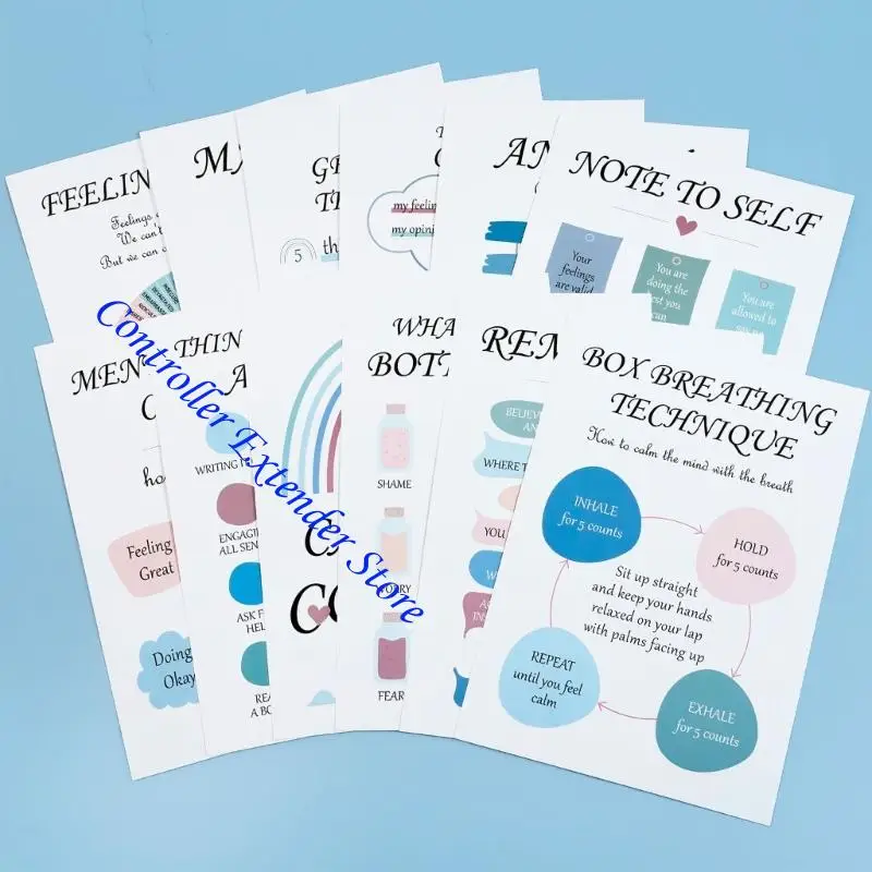 N84B 12 ورقة ملصقات الفصول الدراسية ملهمة للمكتب الفصول الدراسية تهدئة الزاوية ملصق الدافع الصحة العقلية جدار الرسم البياني