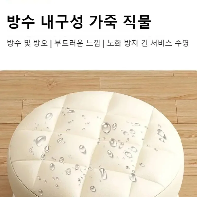 Round Low Rolling Stool with Universal Casters, Portable Multifunctional Mobile Seat for Kids Shoe Changing Home Household Use image 5