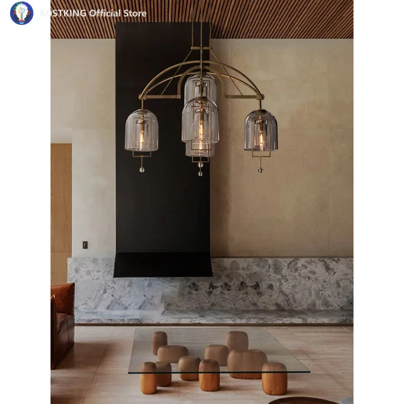 Upgrade Your Home With Our Exquisite E14 American Chandelier Crafted From Clear Glass Pendant Light Black Brass Dimming Function