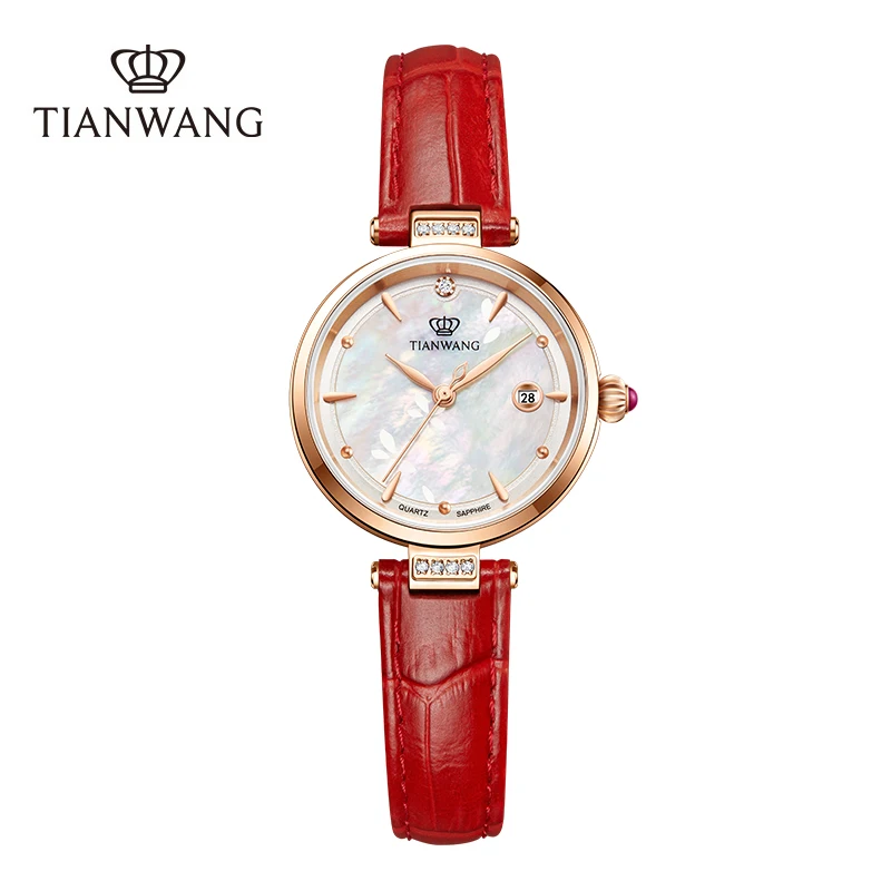 TIAN WANG Women\'s Watches Fashion Leather Watch Ladies Quartz Wristwatches Flower Series Small Petal Belt Women Lady Wrist Watch