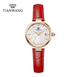 TIAN WANG Women's Watches Fashion Leather Watch Ladies Quartz Wristwatches Flower Series Small Petal Belt Women Lady Wrist Watch