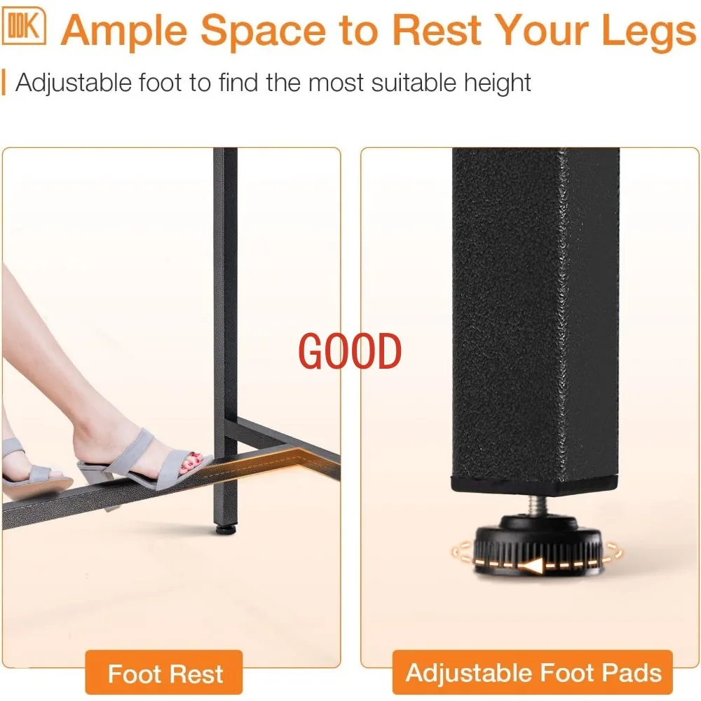 39 inch Bar Table, Bar Height Pub Table, Counter Height Bar Table, Rectangular High Top Kitchen & Dining Counter Tables