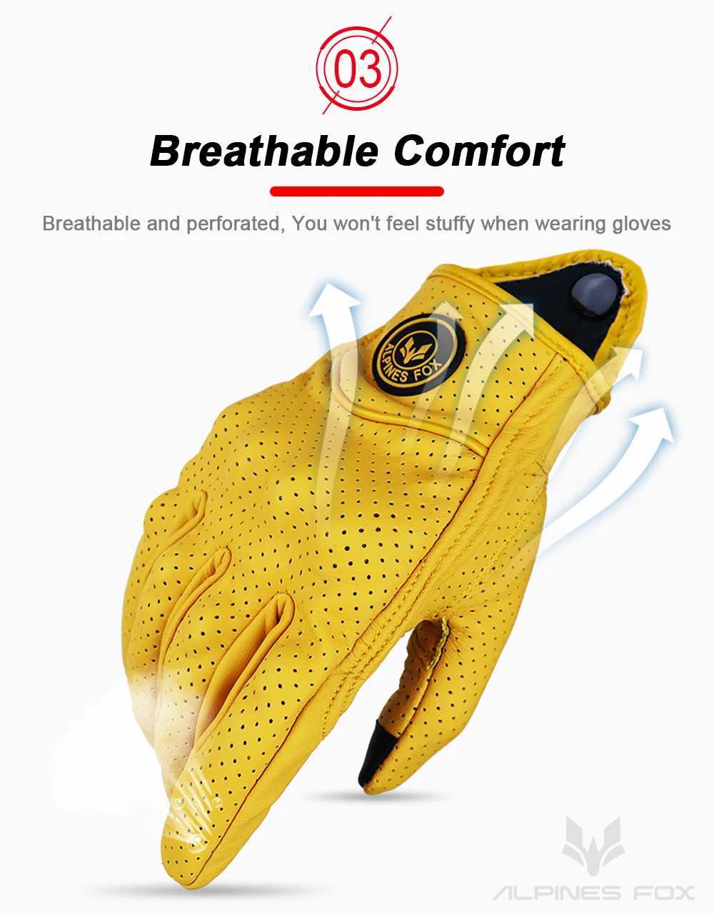Vintage Ziegenleder Motorradhandschuhe Sommer Herren Gelb Retro Leder Motorradfahrer Guantes Motorrad Motocross Handschuh M-XXL – Detail 6