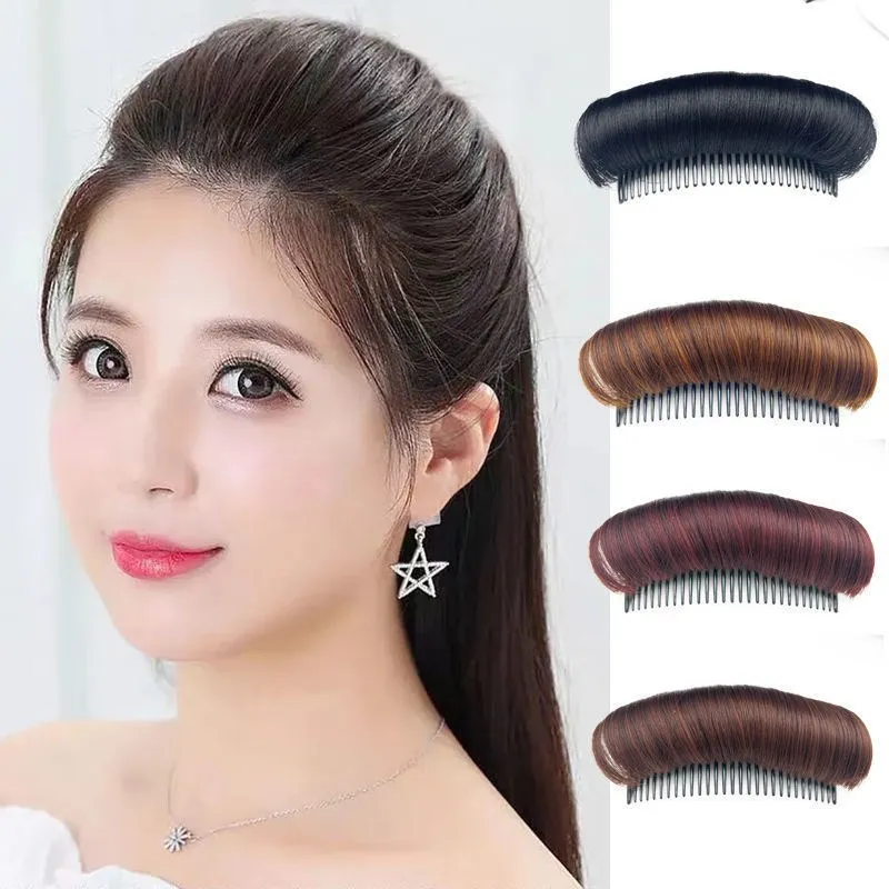 4 Color Puff Hair Head Cushion Synthetic Pad Invisible Fluffy Hair Pad Clip Bun Bump Up Volume Hairs Base Women Hair Accessories