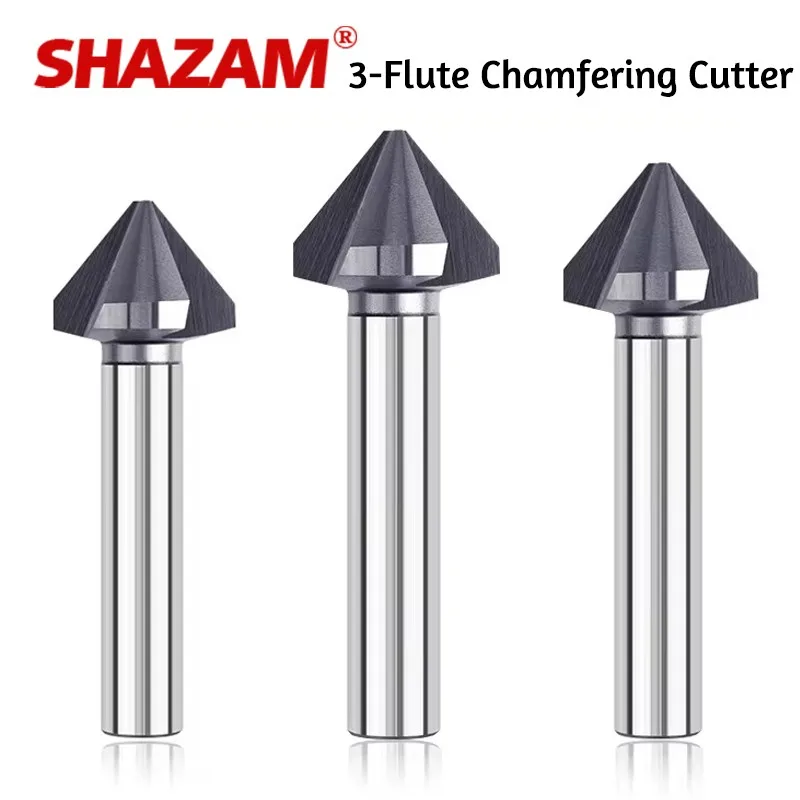 SHAZAM High Speed Steel 3-Flutes 90-Degrees Chamfering Cutter 6.3mm-60.0mm Reverse Alloy Countersunk Drill Bit ﻿ ﻿