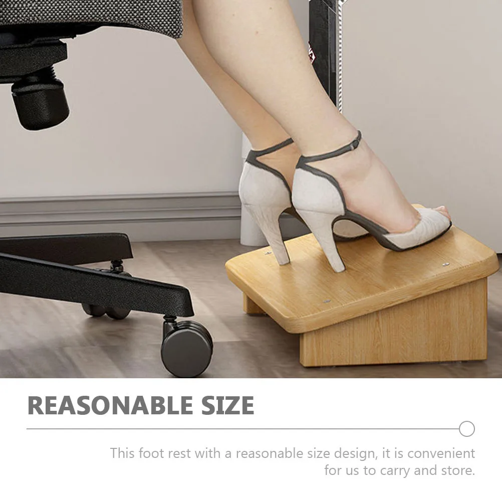 

Wooden Footstool Small Size Anti-Slip Under Desk Stool For Office Home Use Foot Rest Support Tool