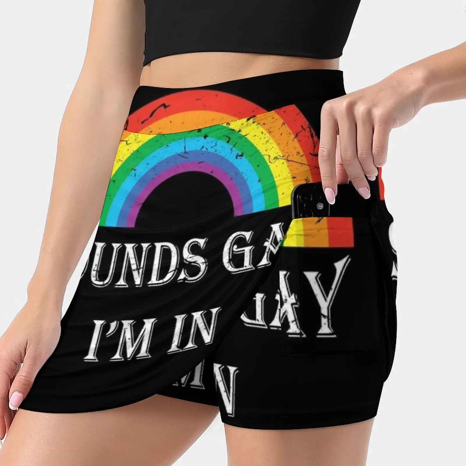 

Rainbow Sounds I'M In Pride T Shirt Skirts Woman Fashion 2022 Pant Skirt Mini Skirts Office Short Skirt Q Teen Teen Rainbow