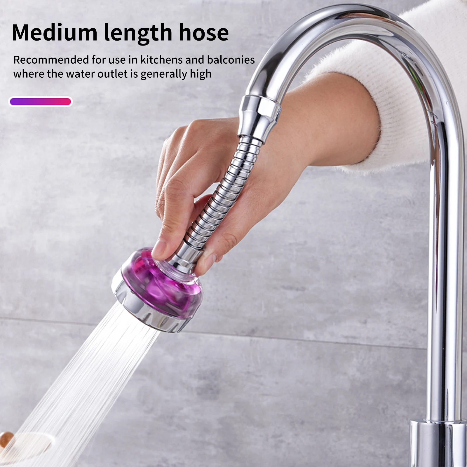 Pressurized Kitchen Faucet 360 Rotary Extender High-pressure Water-saving Sink Accessories Kitchen Non Splash Faucet Nozzle Adap