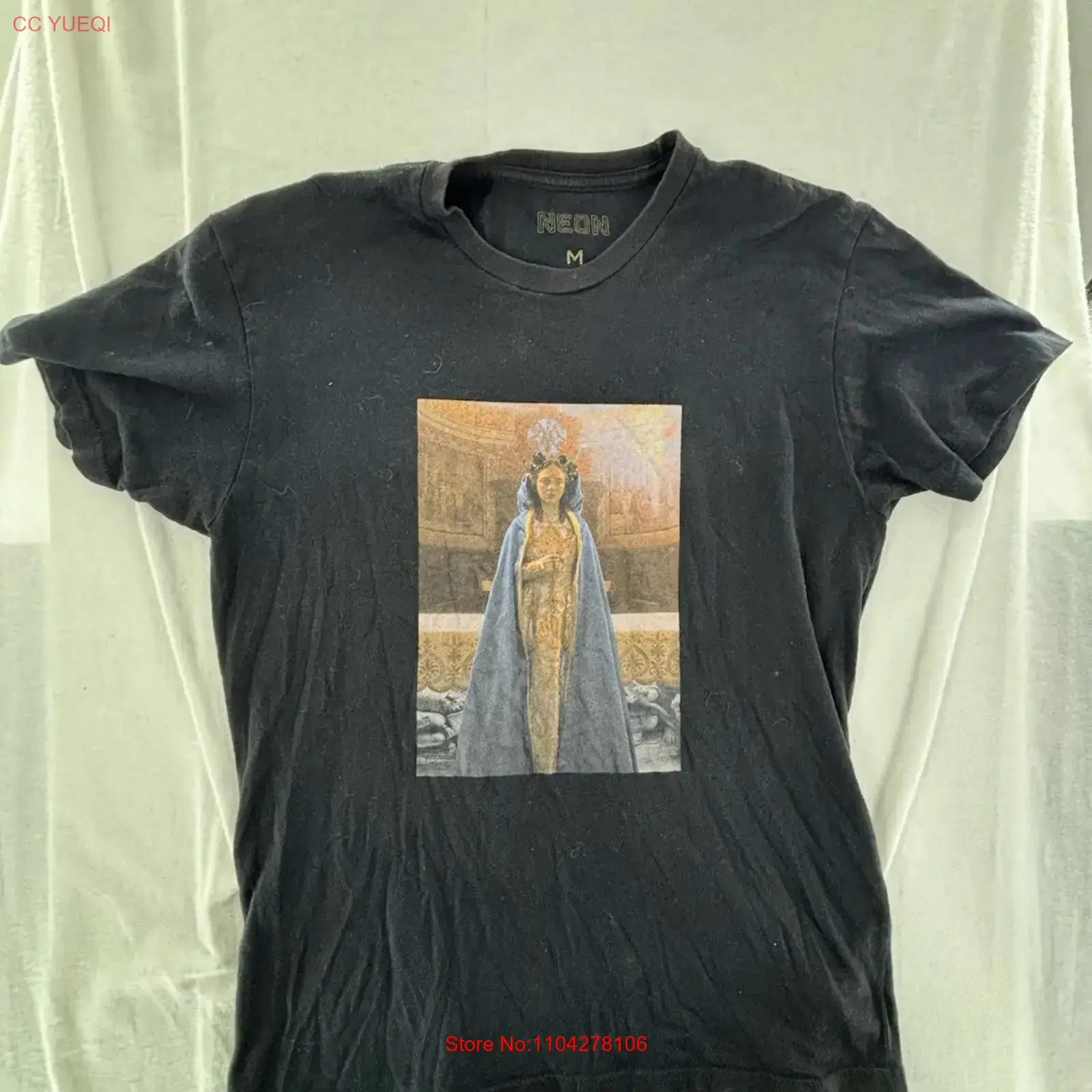 Sydney Sweeney Immaculate T Shirt Medium Movie Official Promo 2024 Neon vintage Washed Top For Everyday Wear Soft