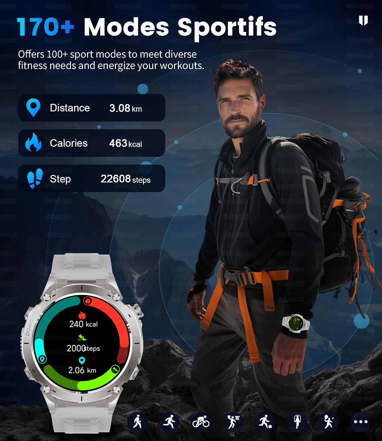 2025 ใหม่ GPS สมาร์ทนาฬิกาสําหรับชายยุทธวิธี Smartwatch เข็มทิศเครื่องวัดระยะสูง Barometric 10ATM IP69K กันน้ํา AMOLED นาฬิกาสําหรับ Man