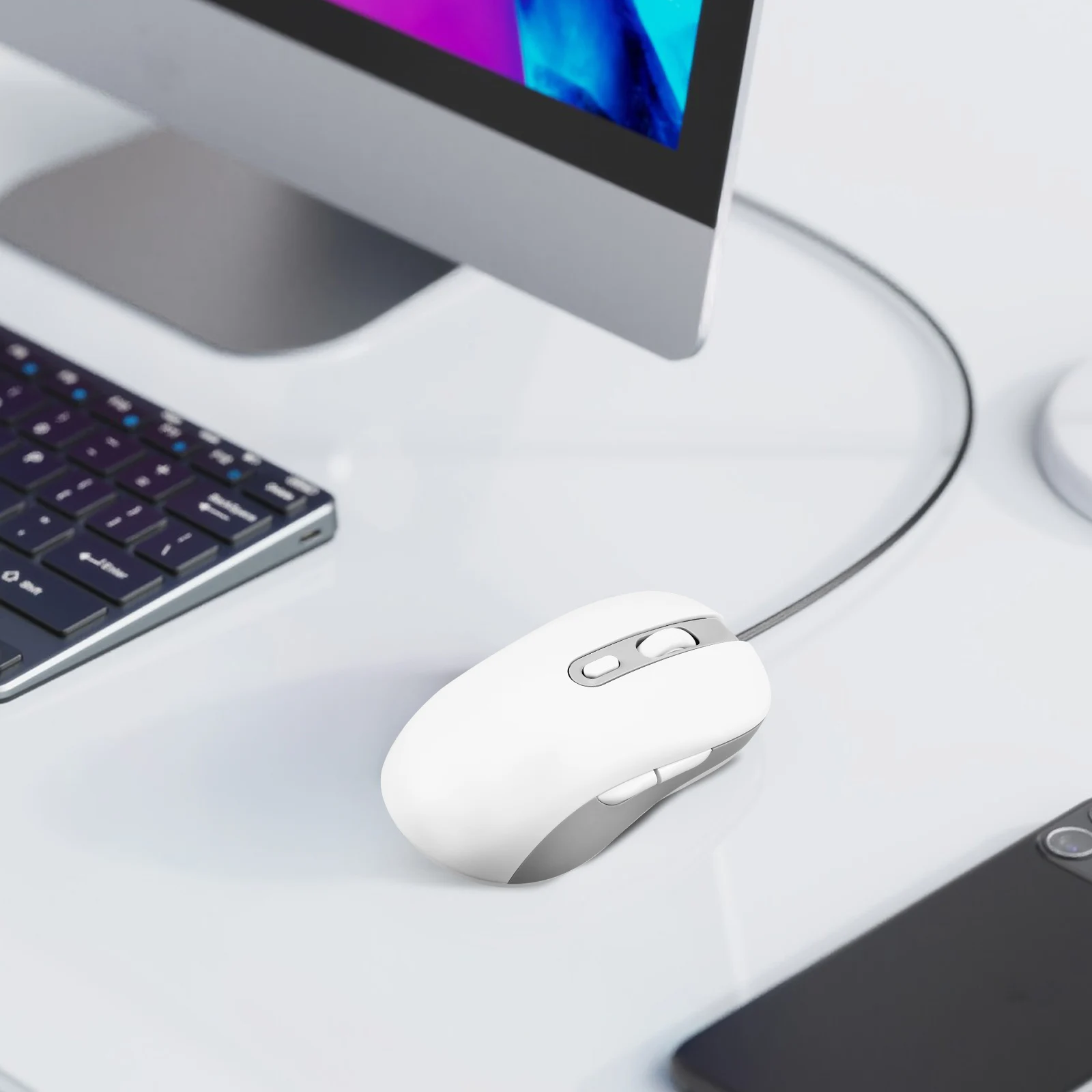 

Wireless Mouse Rechargeable Optical with Adjustable Sensitivity Ergonomic Portable for Laptop Computer Gaming Office