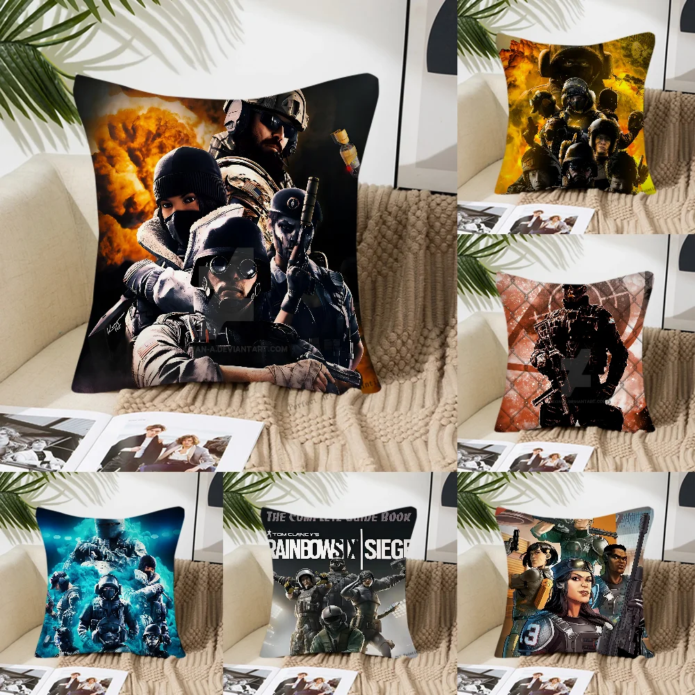 R6 R-Rainbows Six Siege GamePillow Case Square Pillow Bedroom Sofa Leisure Comfort Cushion Car Living Room Home Decoration