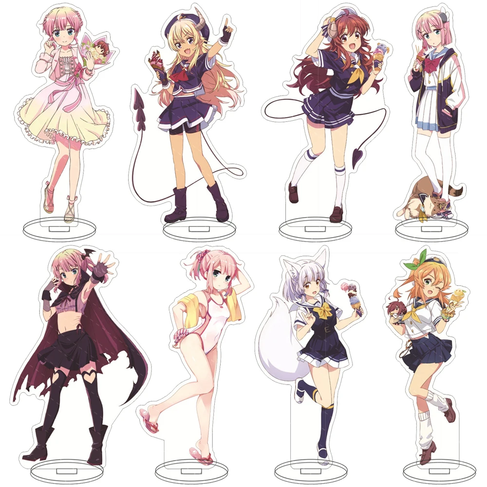 Anime The Demon Girl Next Door Acrylic Stand Model Figures Yuko Yoshida Momo Chiyoda Machikado Mazoku Desk Decor Collection Gift