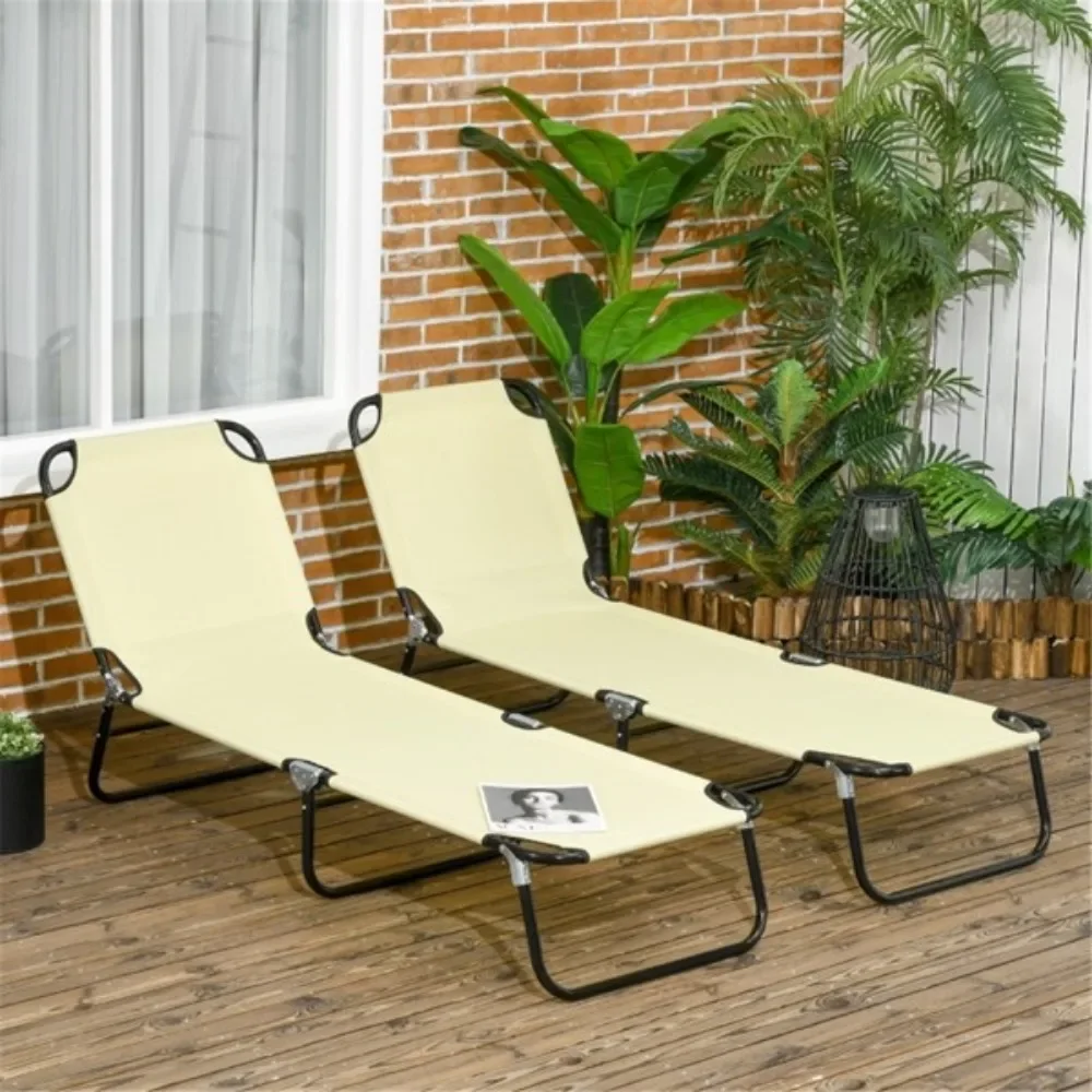 Fold-out chaise longue / beach chair Breathable oxford fabric dries quickly to keep cool in the summer, foldable design