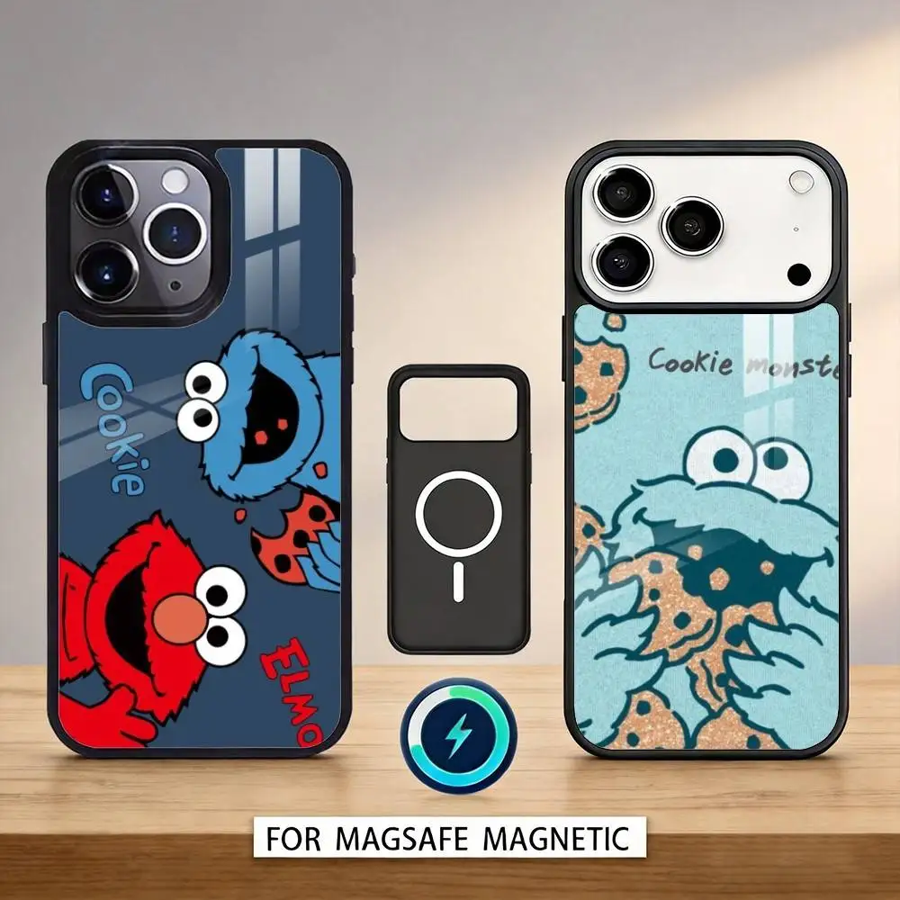 

C-Cookie-M-Monster Funny Phone Case For iPhone 17,16,15,14,13,12,Pro,Max For Magsafe Magnetic Wireless Charging