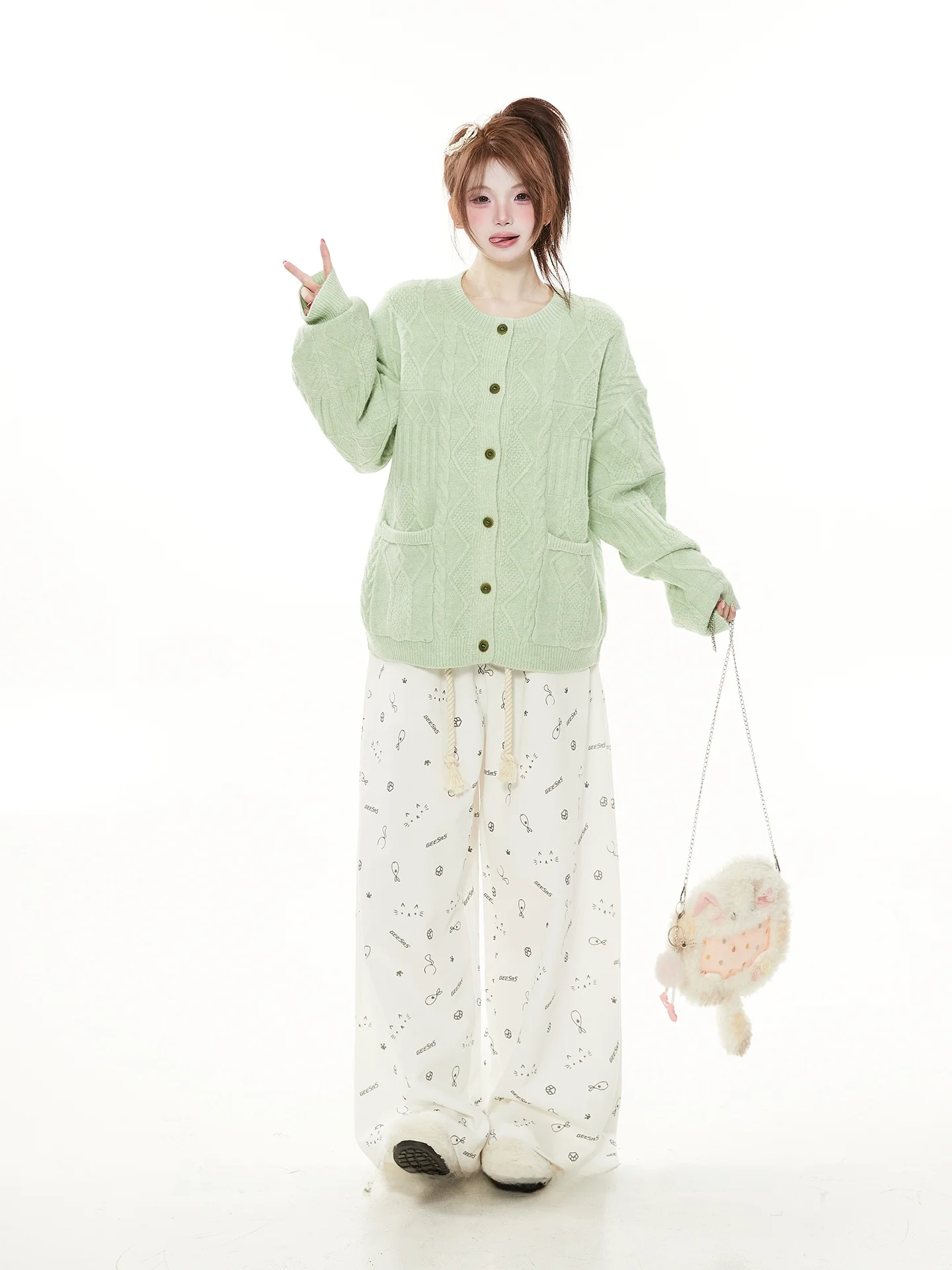 

Женский вязаный свитер-пальто из смесовой шерсти Dopane Twist, весна-осень, красивый, уникальный, модный, прямого кроя, с длинными рукавами