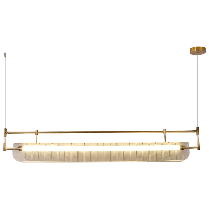 

Nordic, minimalist, designer, creative strip art glass chandelier
