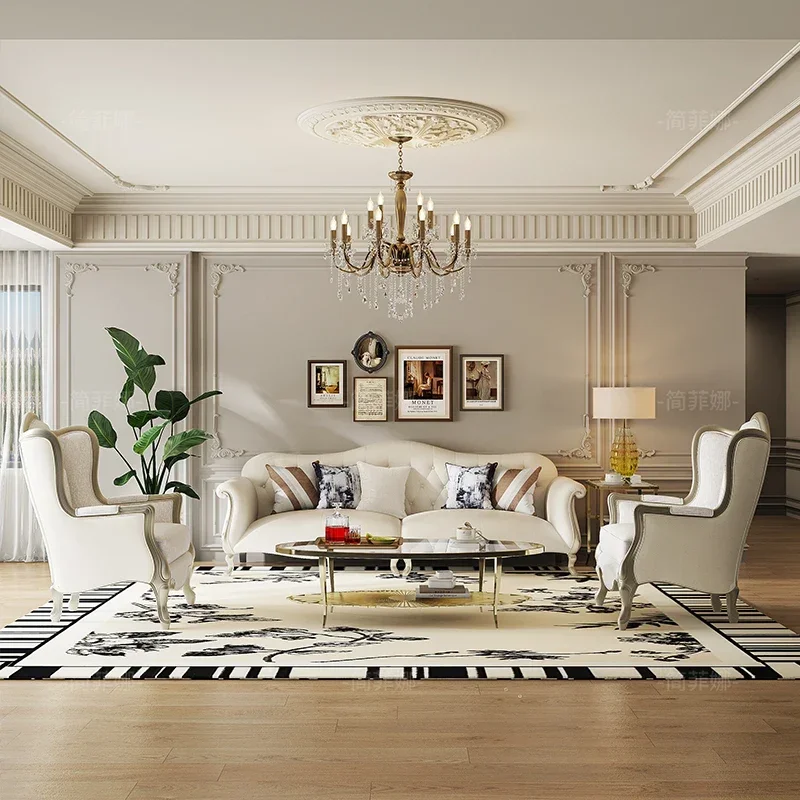 #Wood Italian Designer Sofa Luxury White Back Wooden Loveseat Sofa Puffs Lounge Divani Soggiorno Nuovi Arrivati Furniture
