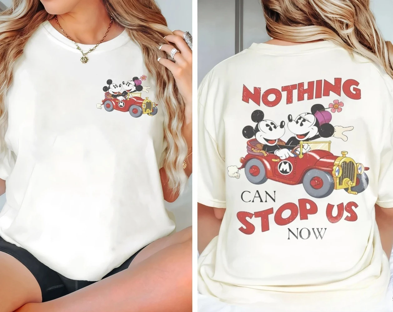 

Ретро Утечная железная дорога Микки и Минни Ни может оставить нас теперь Рубашка Утечная железная дорога Двусторонняя рубашка Рубашка Микки Железнодорожная рубашка