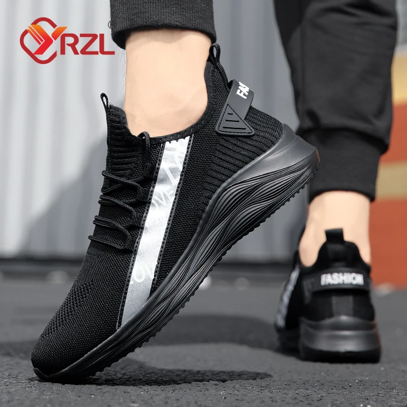 YRZL-Chaussures de sport décontractées pour hommes, baskets légères respirantes, chaussures de course en maille d'extérieur, chaussures de marche athlétiques, chaussures de jogging, grande taille