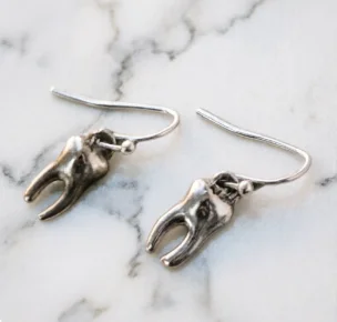 Tooth Earring Goth Cute Arty Dentistry Medical Teeth Gothic Jewelry